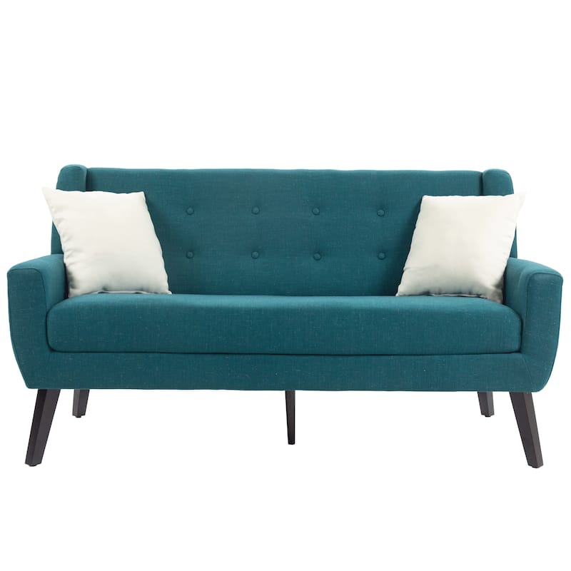 Modern Upholstered Faux Leather Tufted Armchair Linen Accent Chairs