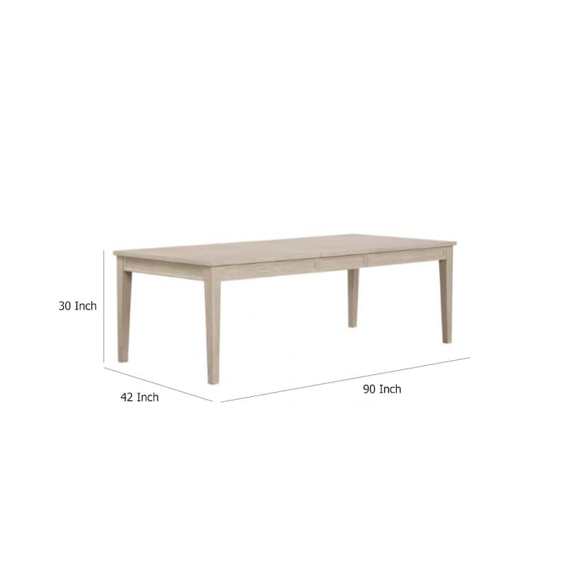 Rozie 72-90 Inch Extendable Dining Table, Farmhouse Light Oak Brown