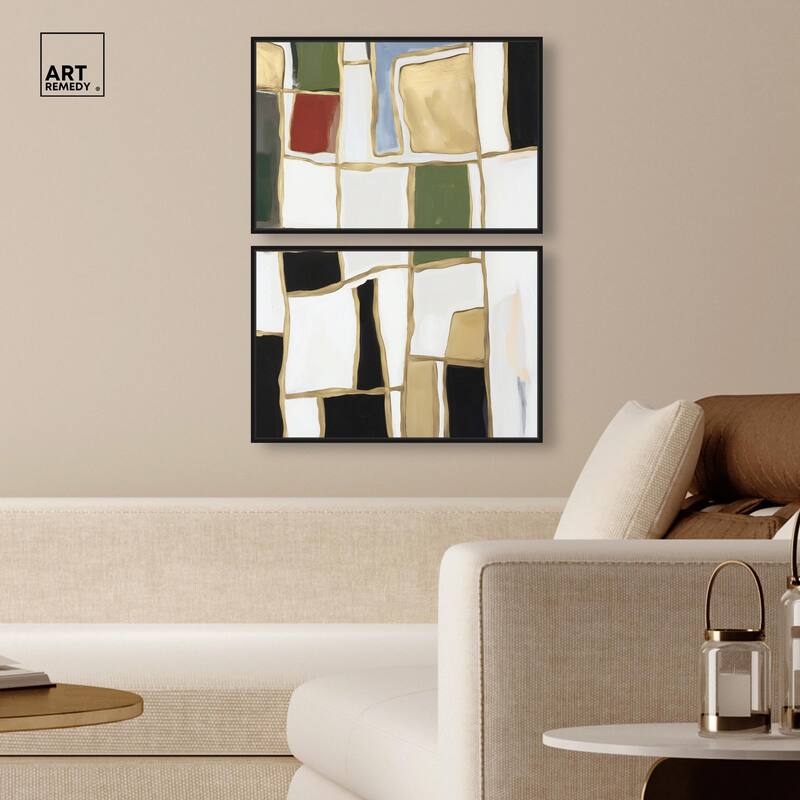 Kiss in Abstraction Canvas Set of 2 by Art Remedy