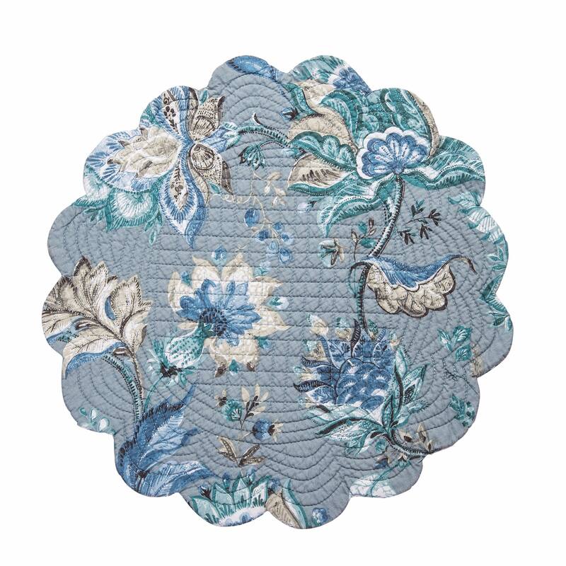 Morrison Round Quilted Placemats Set of 6, 17"