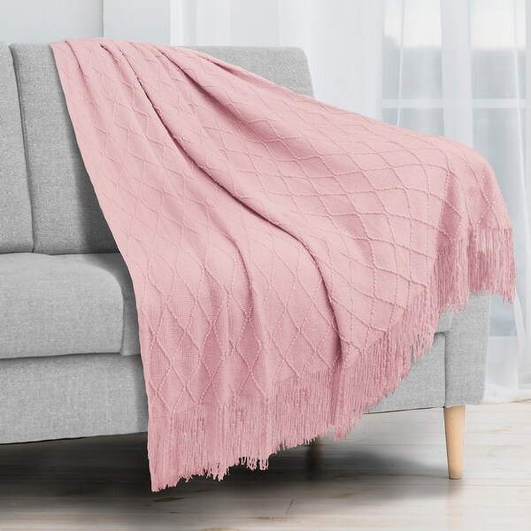 Light pink knitted best sale blanket