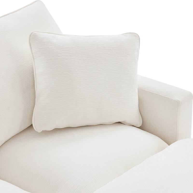 110" Chenille Modular Sectional Sofa with 2 Pillows, 4-Seater, 330lb Capacity