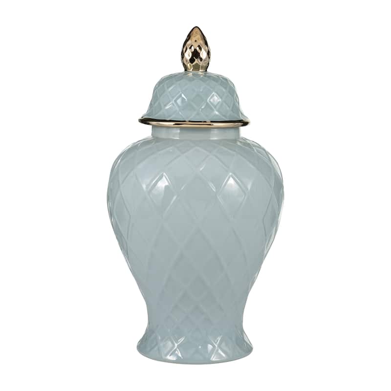 Sagebrook Home Gold Accented Glam Ginger Jar with Lid