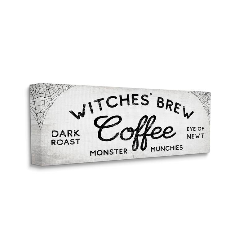 Stupell Witches' Brew Coffee Charming Halloween Design Canvas Wall Art - 17 x 40