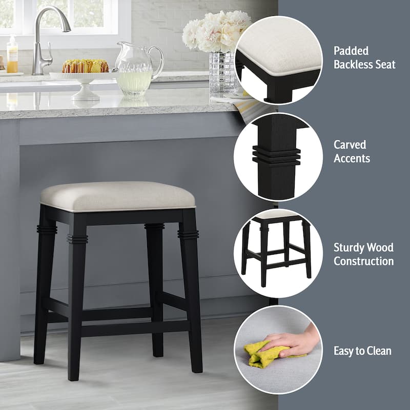 Hillsdale Furniture Arabella Wood Backless Counter Height Stool - 25.25H x 18.5W x 15.75D