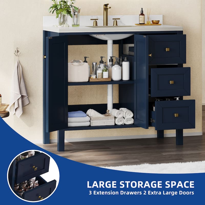 Moasis 36"/40"/ 47" Bathroom Vanity Cabinet with Sink