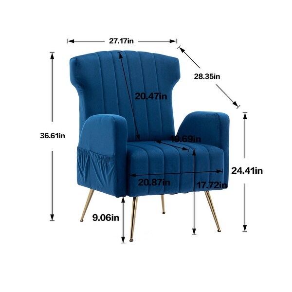 Fabric casual single person high backrest with side storage lazy