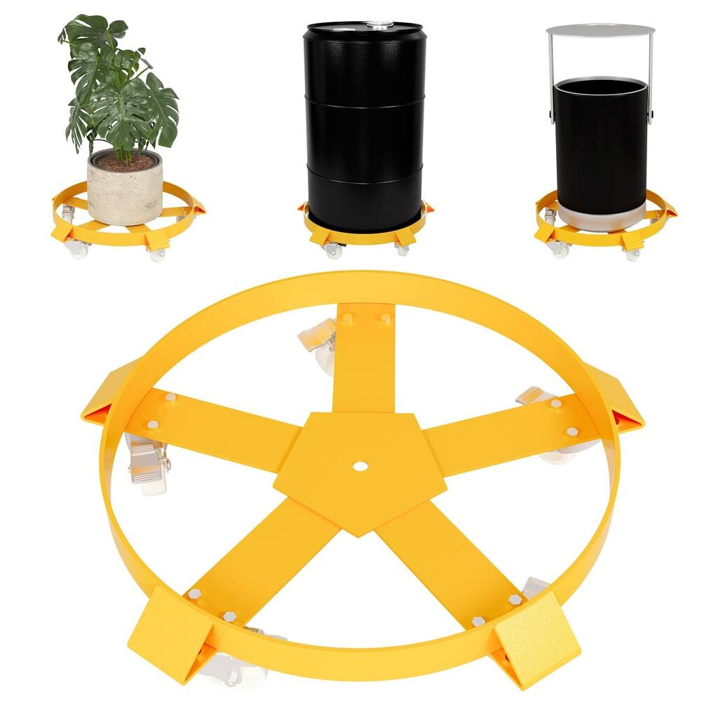 55 Gallon Drum Dolly, 1000lbs Capacity Heavy Duty Trash Can Dolly