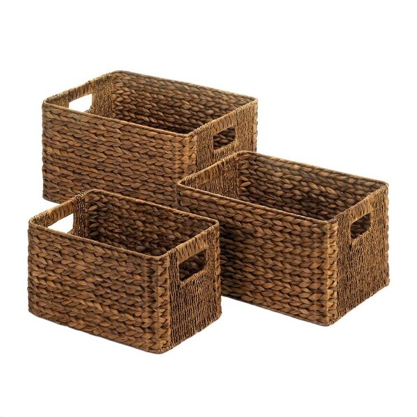 Vintage Brown Wicker Baskets Trio