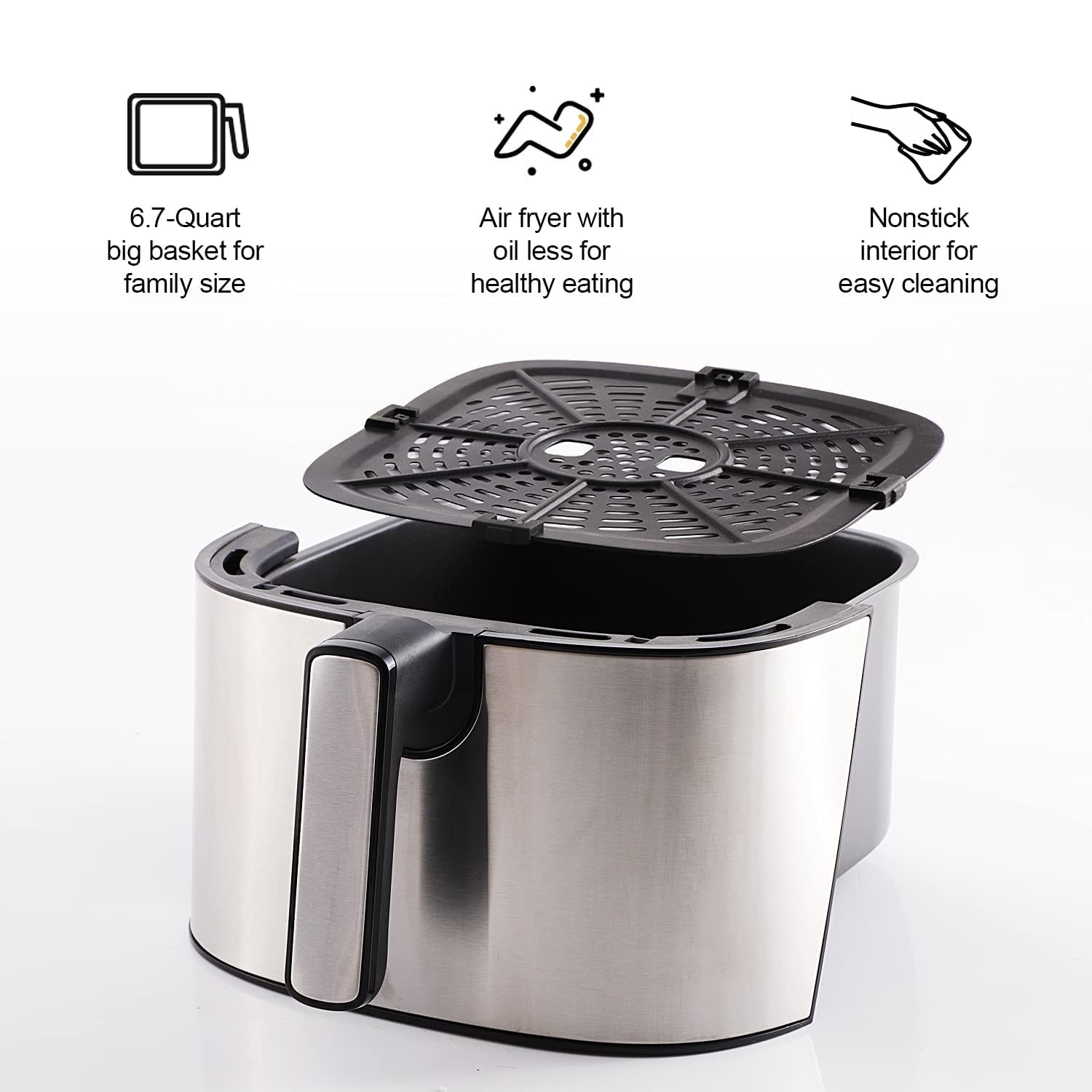 Zell 3Qt Digital Air Fryer, Faster PreHeat, NoOil Frying, Fast Healthy  Evenly Cooked Meal Every Time, Dishwasher Safe Non Stick Pan And Crisping  Tray For Easy Clean Up, Stainless Steel 