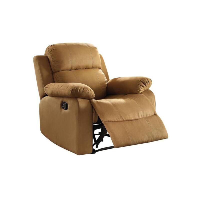 Brown Microfiber Recliner with Pillow Top Arms