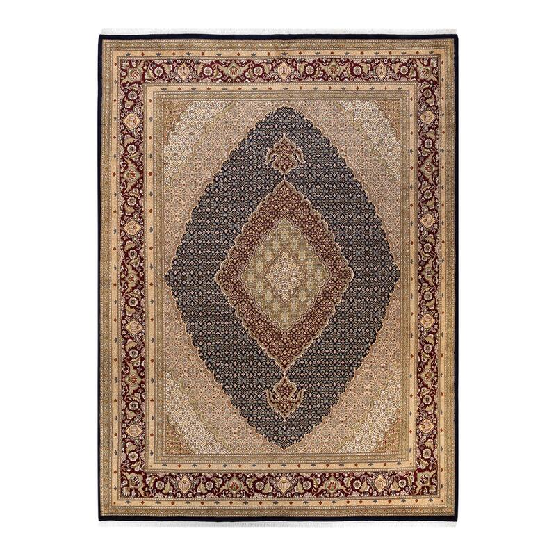 Overton Hand Knotted Wool Vintage Inspired Traditional Mogul Blue Area Rug - 9 X 12