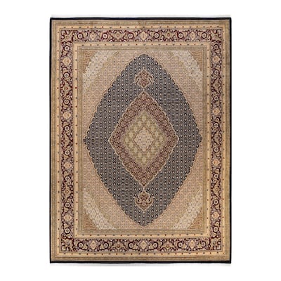 Overton Hand Knotted Wool Vintage Inspired Traditional Mogul Blue Area Rug - 9 X 12