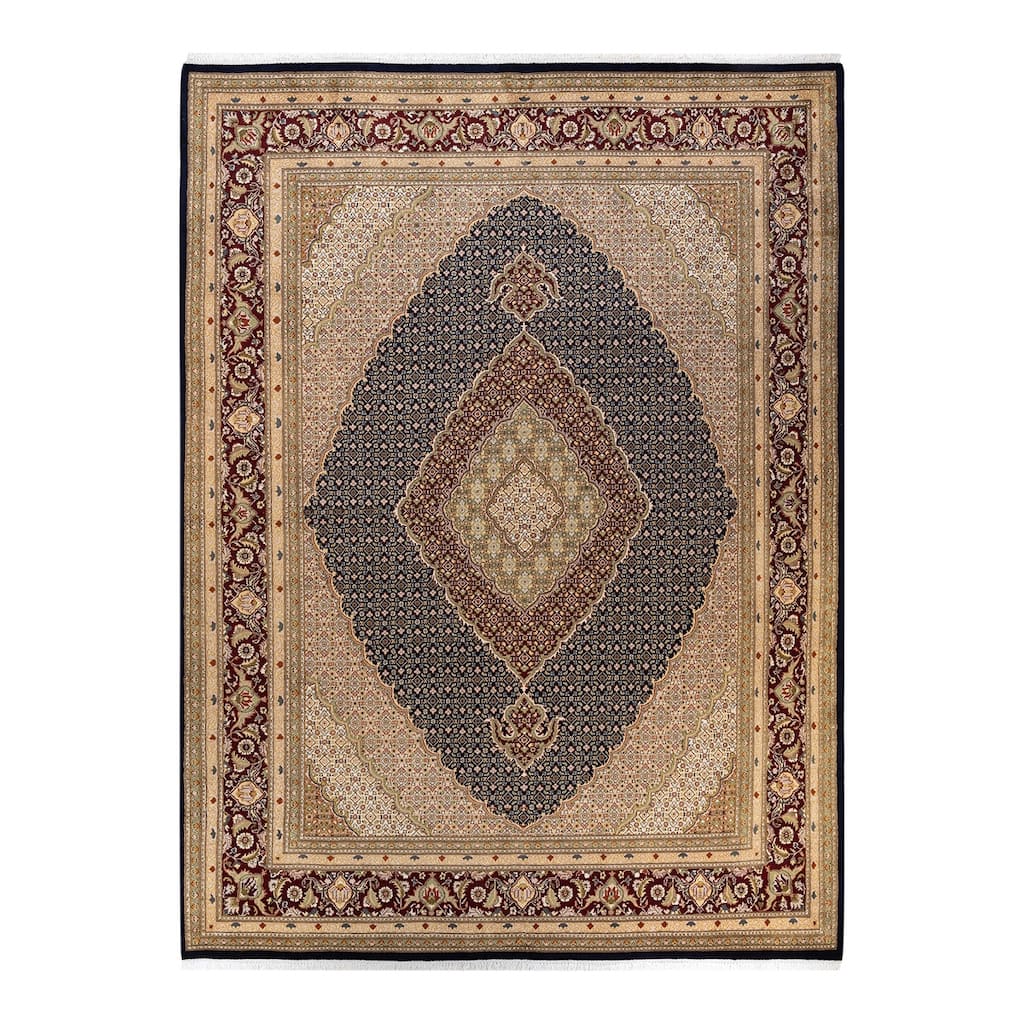 Overton Hand Knotted Wool Vintage Inspired Traditional Mogul Blue Area Rug - 9 X 12