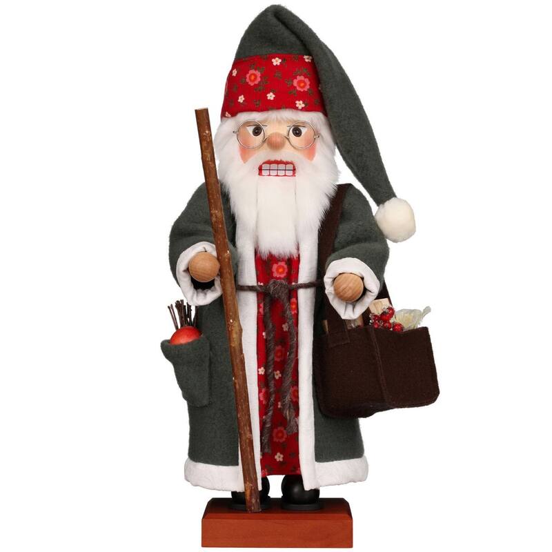 19" Red White Christian Ulbricht Santa Fruit Nutcracker Decoration