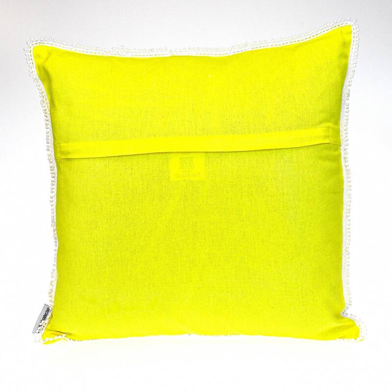 HomeRoots 16" Yellow Cotton Throw Pillow