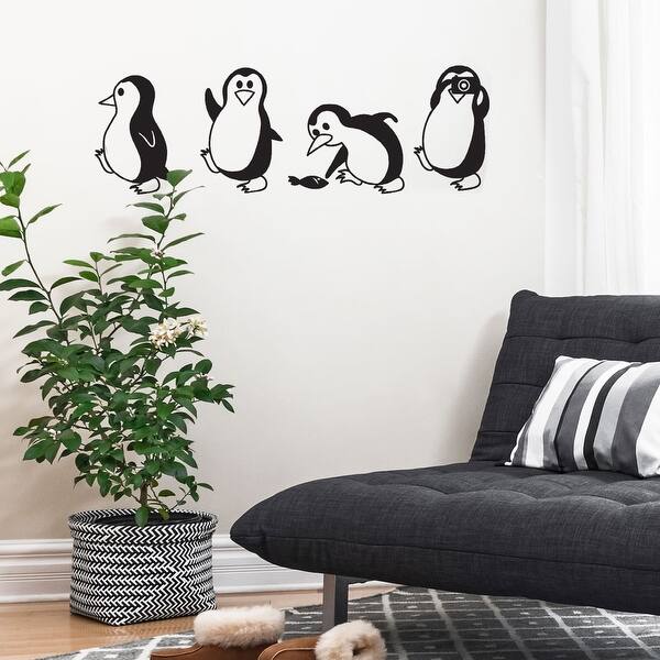 Shop Cartoon Penguin Wall Stickers Removable Art Decal For Living