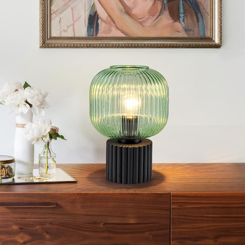 Modern & Contemporary 1-Light Green Accent Table Lamp with Glass Shape