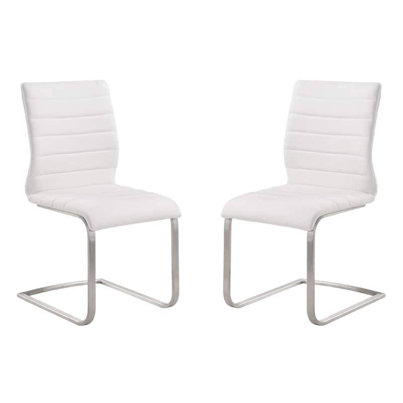 Fusion White or Grey Faux Leather Dining Chairs - Set of 2