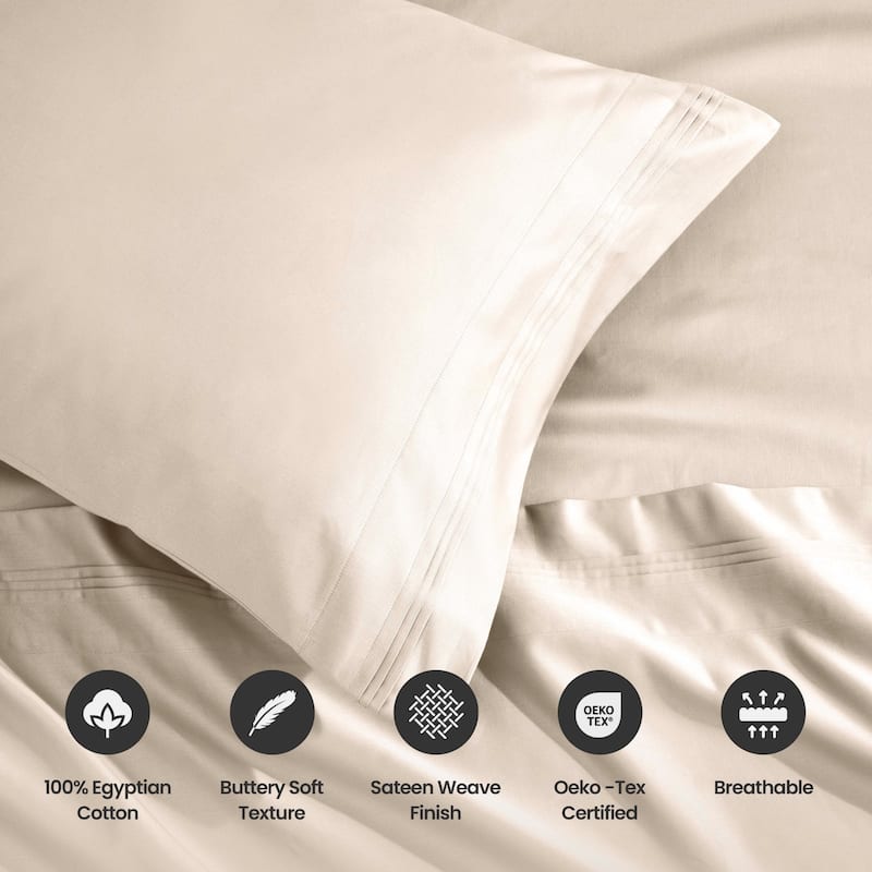 Blue Nile Mills 1500 Thread Count Egyptian Cotton Deep Pocket Solid Sheet Set