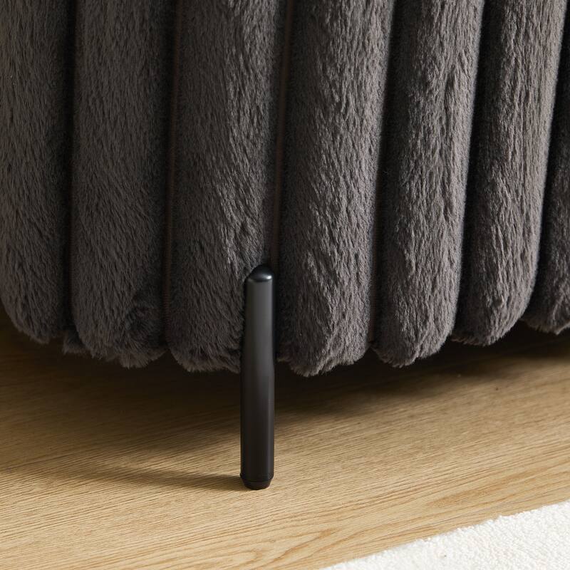 49.2" Curved Flip Top Storage Bench with Metal Legs for Bedroom
