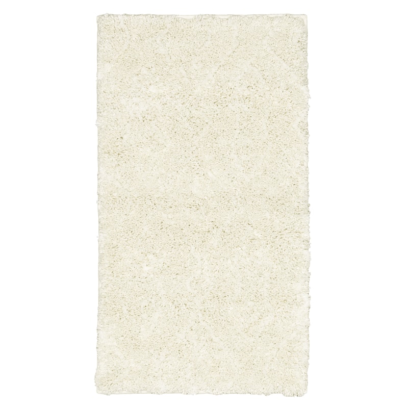 Louisa Diamond Shadows Solid Beige Shag Area Rug