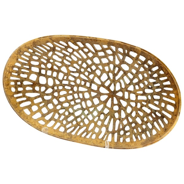 Cyan Design Caught In Your Web Caught In Your Web 24" Wide Aluminum Decorative Bowl Made in India - Antique Brass