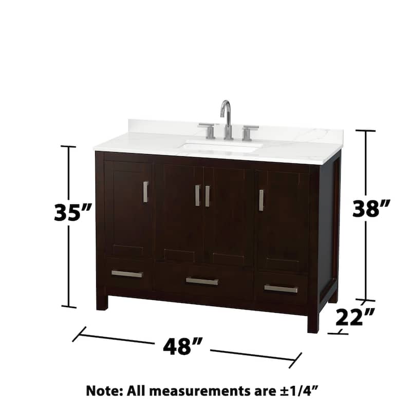 Wyndham Collection WCS141448S-QTZ-US3MXX Sheffield 48" Free Standing
