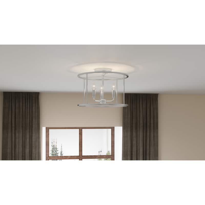 Bellevue Della 3 Light 14" Wide Semi-Flush Ceiling Fixture