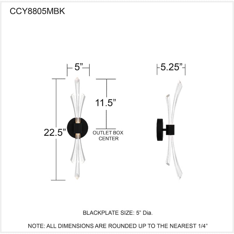 Cecily Integrated LED Matte Black Wall Sconce