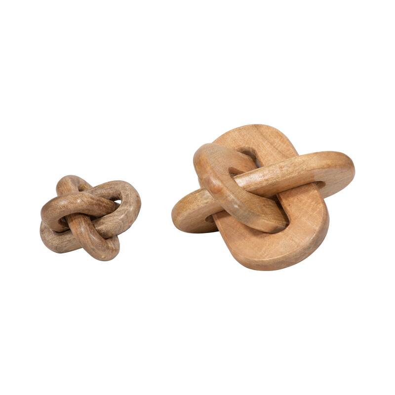 Sagebrook Home Neutral Wood Decorative Knot Figurine