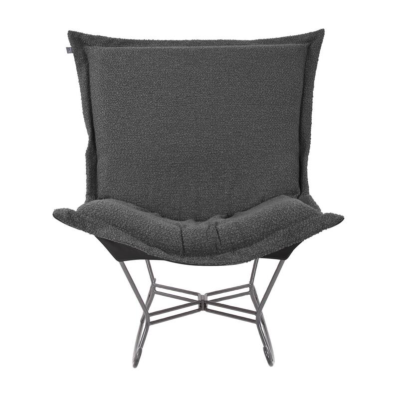 Allan Andrews Scroll Puff Rocker with Titanium Frame, Barbet Collection