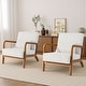 preview thumbnail 2 of 141, 25" W Mid Century Upholstered Wood Accent Chair with Pillow set of 2 Dark Wood - Beige