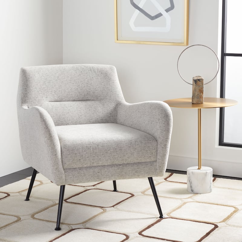 SAFAVIEH Mahala Arm Chair - 27" W x 29" D x 30" H - 27Wx29Dx30H - Light Grey/Black