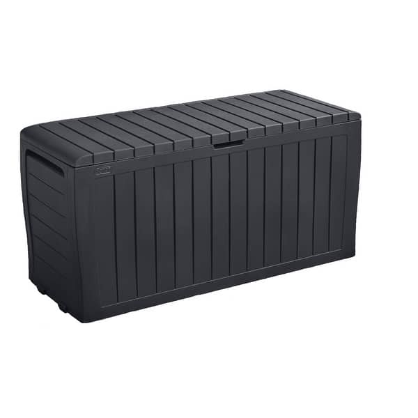 Outdoor 31 Gal. Indoor/Outdoor Storage Box with Lockable Lid for Patio  Cushions,Polypropylene Grey Deck Box