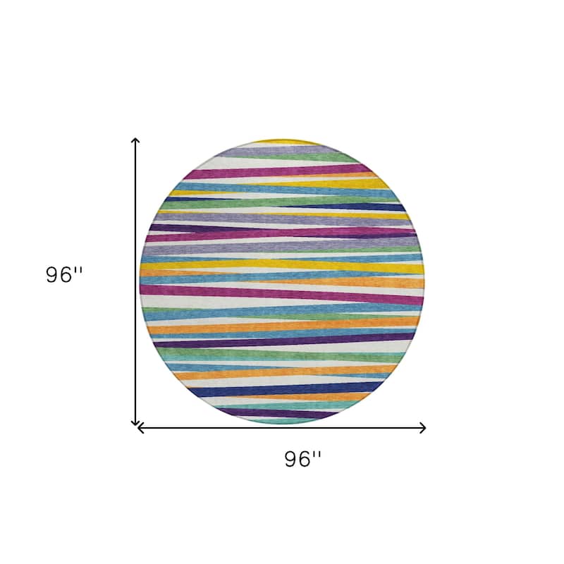 HomeRoots Striped Transitional Rectangle Outdoor Rug
