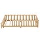 preview thumbnail 7 of 12, Natural Twin Size Pine Floor Bed with Guardrails & Door