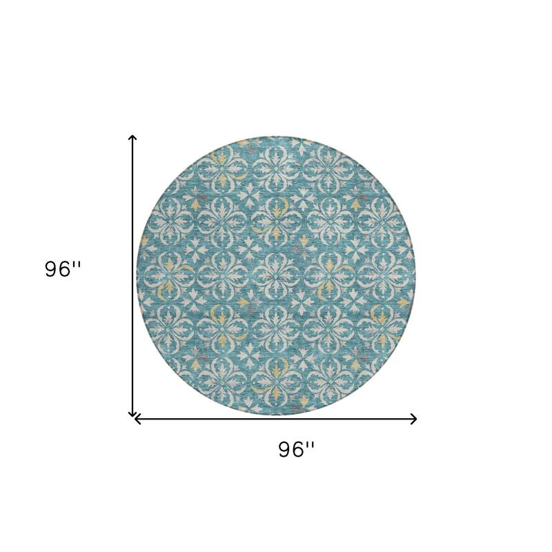 HomeRoots Floral Transitional Rectangle Outdoor Rug