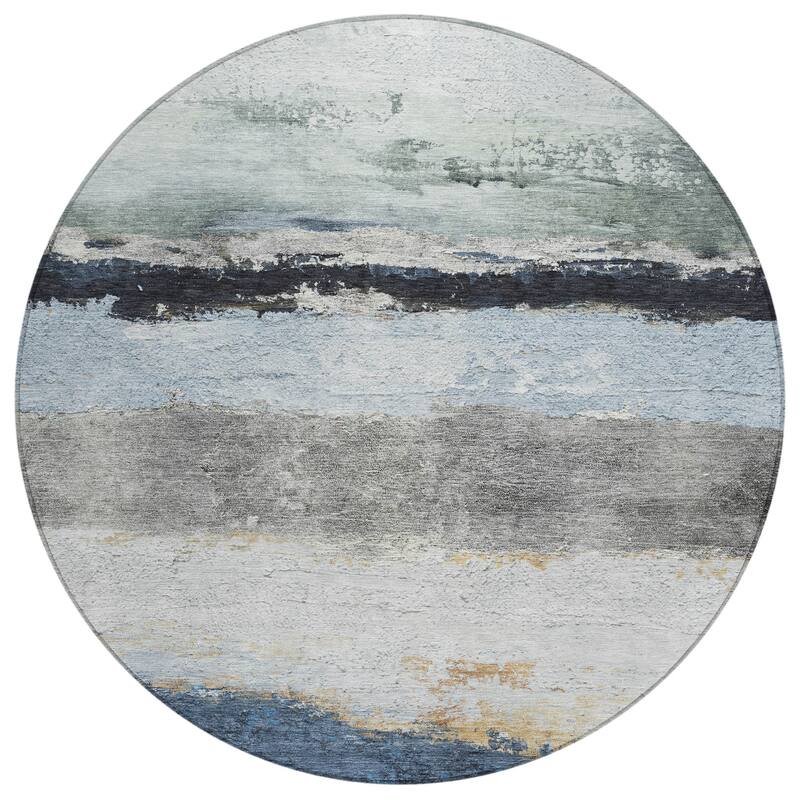 Machine Washable Indoor/Outdoor Watercolor Ombre Chantille Rug
