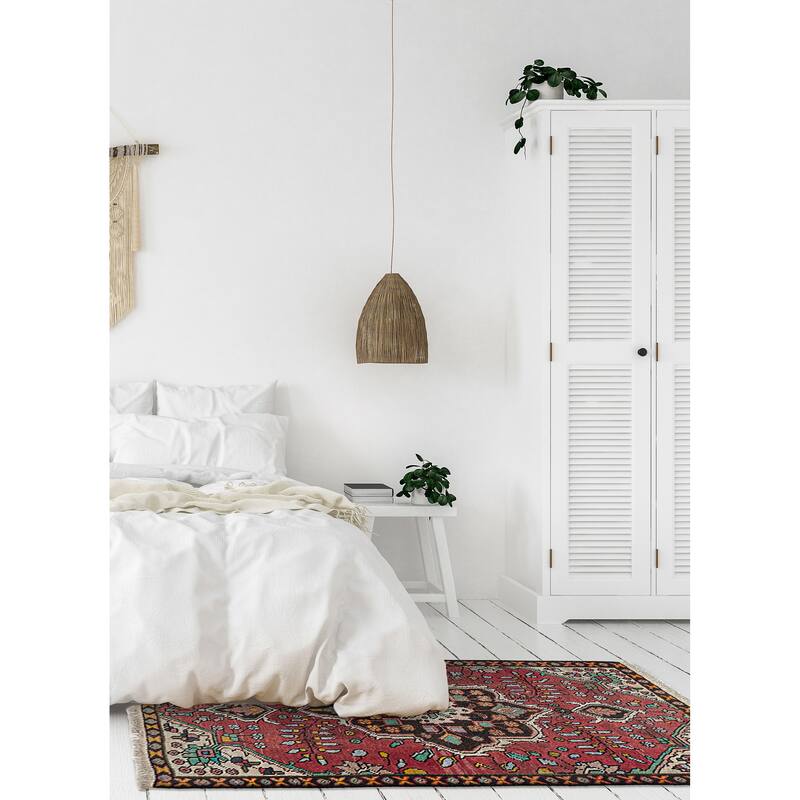 ECARPETGALLERY Hand-knotted Andelz Red Wool Rug - 3'1 x 4'9