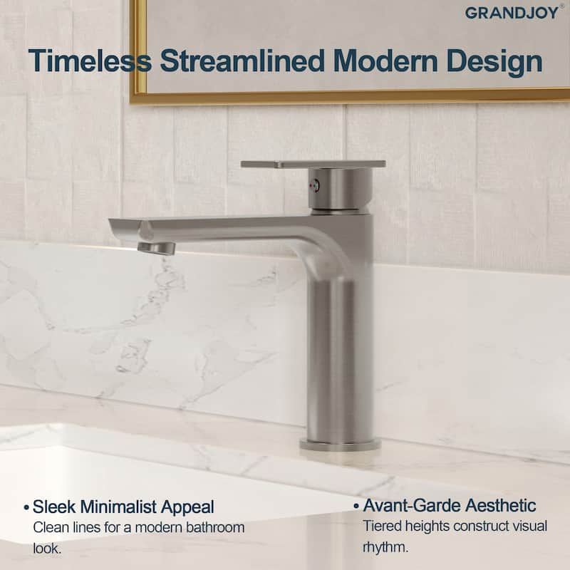 GRANDJOY Modern Single Handle Bathroom Faucet