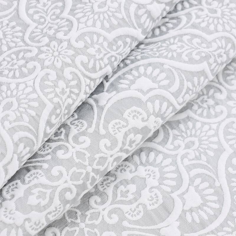 Blue Nile Mills Floral Matelasse Medium Weight 3 Piece Bedspread and Pillow Sham Set