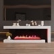 preview thumbnail 1 of 12, Stylish Electric Fireplace TV stand: Remote - controlled Operation and Adjustable Heating for Comfort White