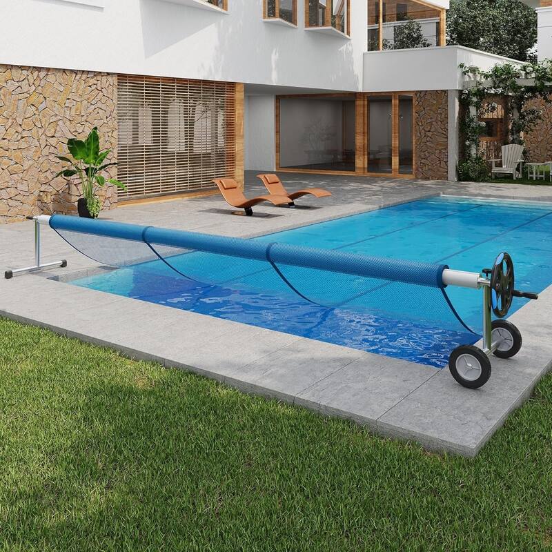 Aluminum Pool Cover Reel 21-ft Rust-Resistant & Easy Crank System with Upgraded Bearings - 21FT