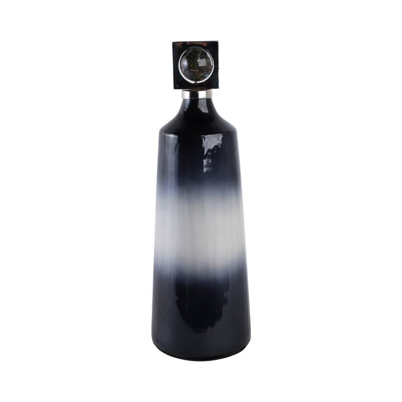 Glass Metal Decorative Vase with Contemporary Single Modern Accents