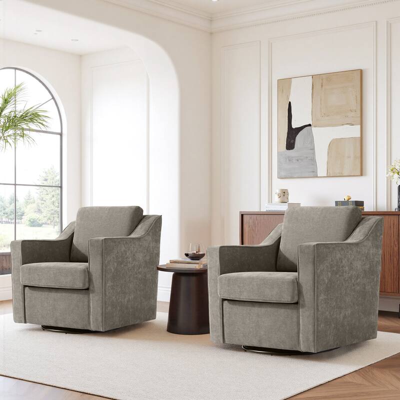 Modern Swivel Upholstered Armchair Accent chair Set of 2