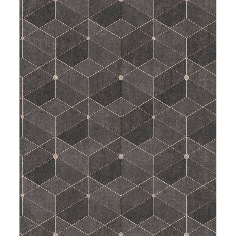 Advantage Muir Chocolate Geo Wallpaper