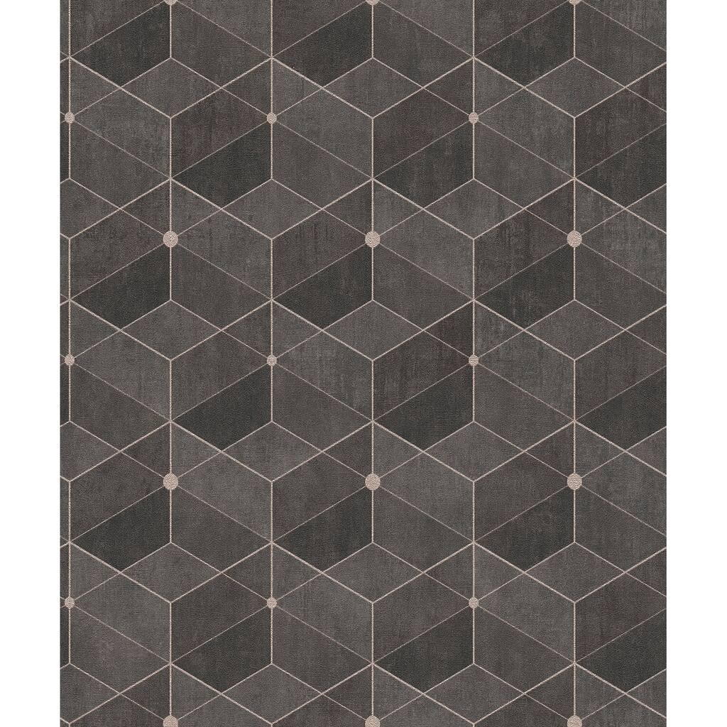 Advantage Muir Chocolate Geo Wallpaper