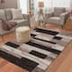 Miranda Haus Geometric Modern Patchwork Polypropylene Indoor Area Rug