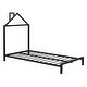 preview thumbnail 6 of 7, Black Twin Size Metal Platform Bed with House-Shaped Headboard
